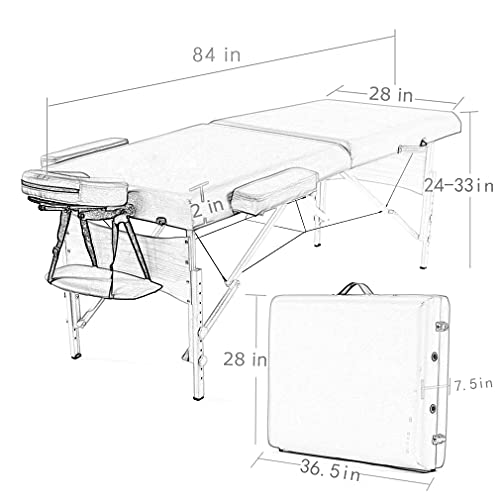 Massage Table Folding Massage Bed Portable Lash Bed Lash Extension Table 2 Fo...