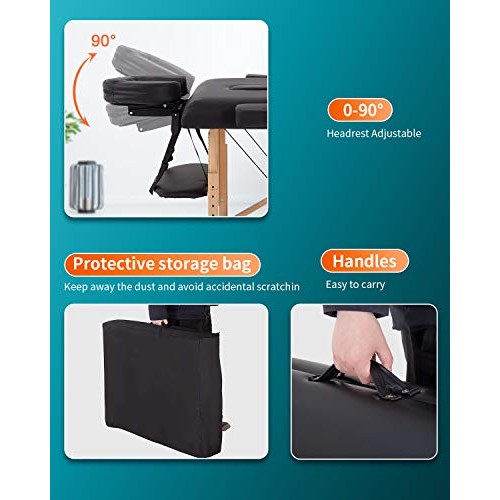 Massage Table,Lash Bed Massage Bed SPA Bed Height Adjustable Massage Table 77...