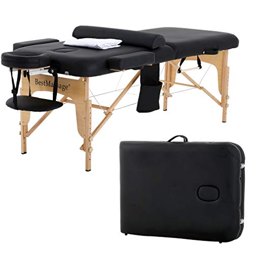 Massage Table Massage Bed SPA Bed 2 Fold Massage Table Heigh Adjustable 73’’ ...