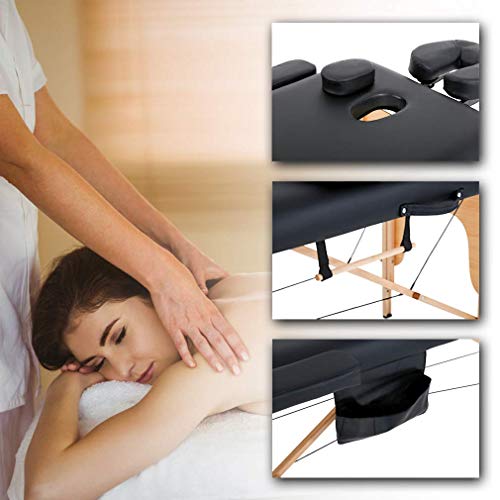 Massage Table Massage Bed Spa Bed 73 inch Long Height Adjustable Portable 2 F...