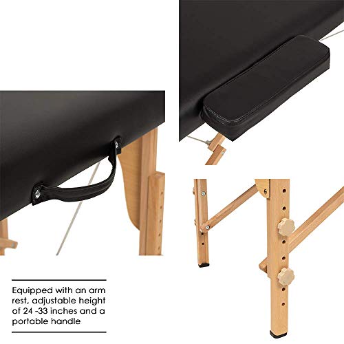 Massage Table Massage Bed Spa Bed 84 Inches Long Portable 2 Folding W/Carry C...