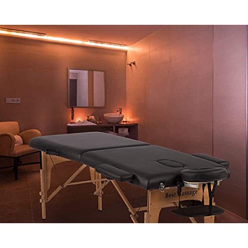 Massage Table Massage Bed Spa Bed 84 Inches PU Portable Massage Bed 2 Fold He...