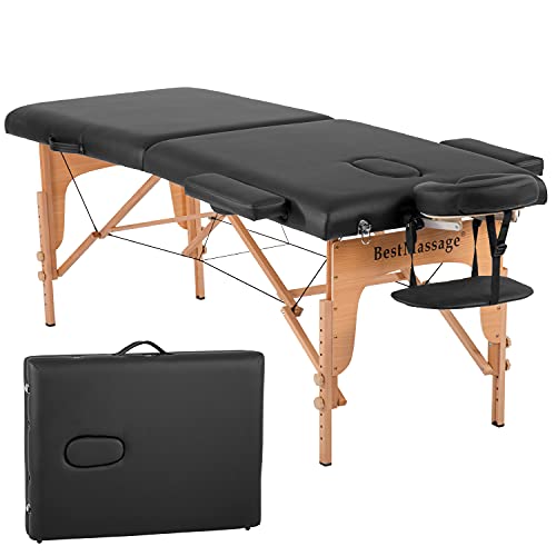 Massage Table Massage Bed Spa Bed 84 Inches PU Portable Massage Bed 2 Fold He...