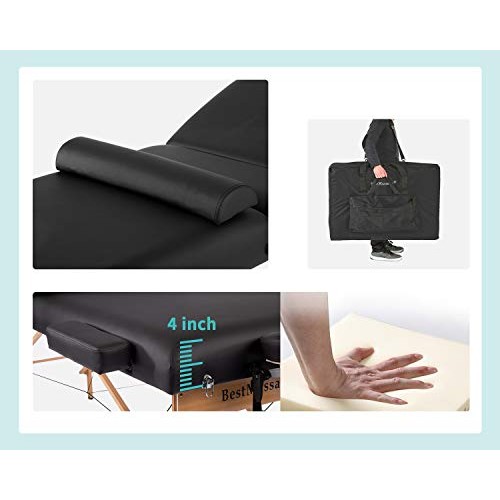 Massage Table Massage Bed Spa Bed Height Adjustable 77-86 Inches Long 30 Inch...