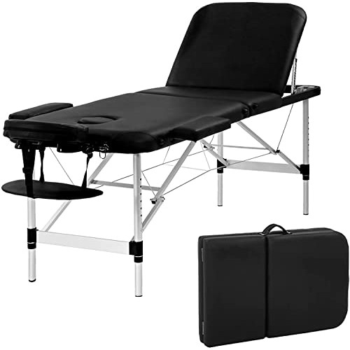 Massage Table Portable Massage Bed 3 Folding 73 Inch Height Adjustable Alumin...