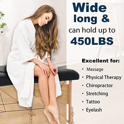 Massage Table Portable Massage Bed Tables 84 Inches Long 2 Folding Lightweigh...