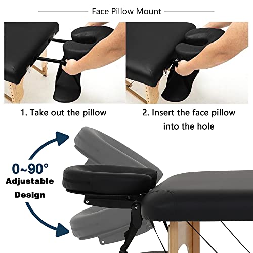 Massage Table Portable Massage Bed Tables 84 Inches Long 2 Folding Lightweigh...