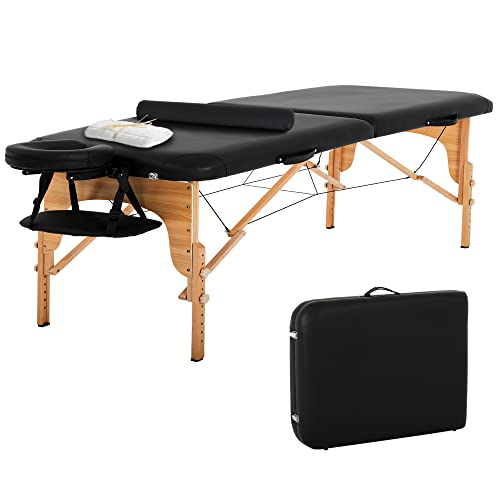 Massage Table Portable Massage Bed Tables 84 Inches Long 2 Folding Lightweigh...