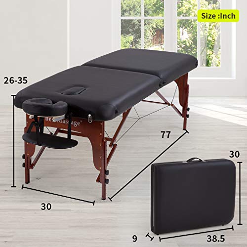Massage Table Portable Spa Bed Salon Bed Hight Adjustable Massage Table 2 Fol...