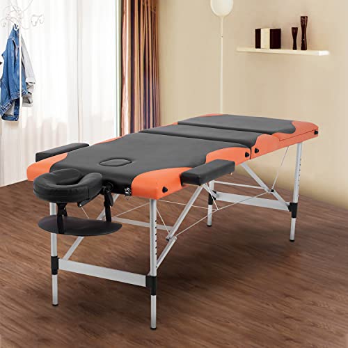 Massage Table Spa Bed Massage Bed 3 Fold 84 Inch Height Adjustable Aluminium ...