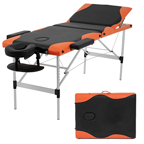 Massage Table Spa Bed Massage Bed 3 Fold 84 Inch Height Adjustable Aluminium ...