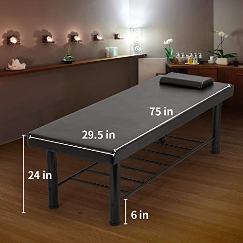 Massage Table Stationary Massage Bed Spa Bed 75’’ Long 29.5” Wide Heavy Duty ...