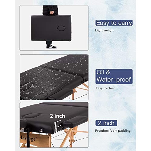Portable Massage Table 84 Inchs Length 28 Inch Width PU Leather Massage Bed S...