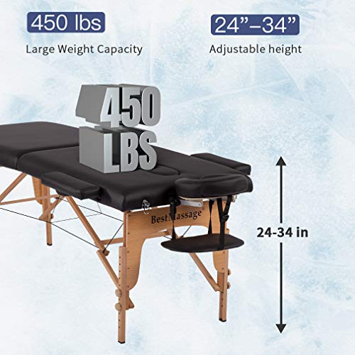 Portable Massage Table 84 Inchs Length 28 Inch Width PU Leather Massage Bed S...