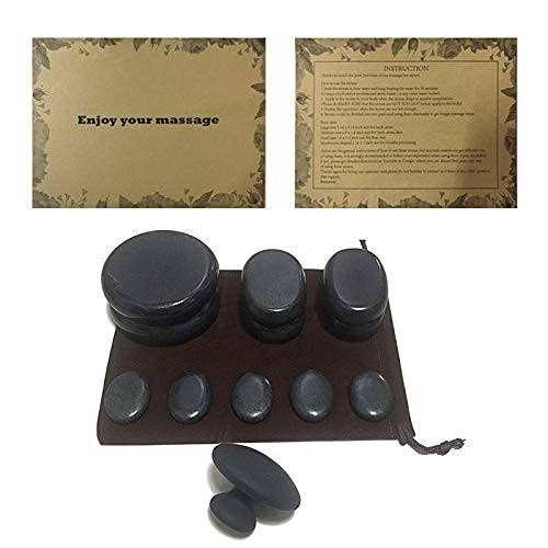 Bestnewie Massage Hot Stones with Mushroom Shaped Massage Guasha Tool, 12 pcs...