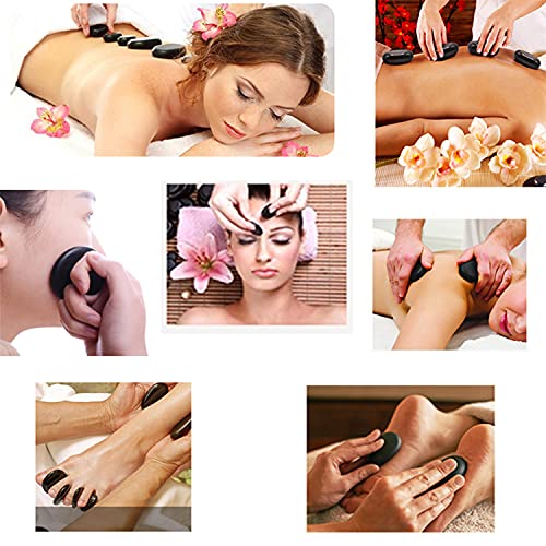 Large Size Massage Hot Stones with Mushroom Shaped Massage Guasha Tool, 23 pc...