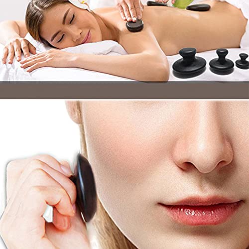 Large Size Massage Hot Stones with Mushroom Shaped Massage Guasha Tool, 23 pc...