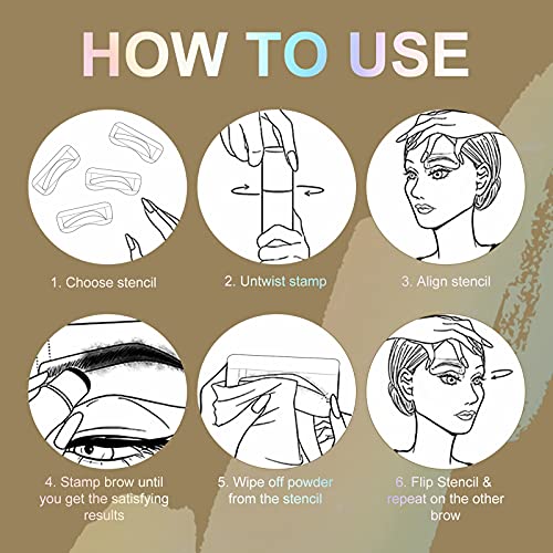 13 in 1 Eyebrow Stamp Shaping Kit The Brow Definer Powder Stamp Makeup with 1...