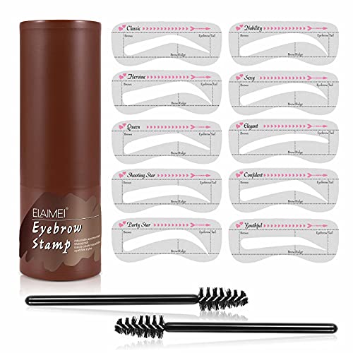 13 in 1 Eyebrow Stamp Shaping Kit The Brow Definer Powder Stamp Makeup with 1...