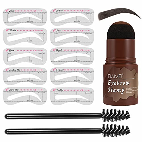13 in 1 Eyebrow Stamp Shaping Kit The Brow Definer Powder Stamp Makeup with 1...