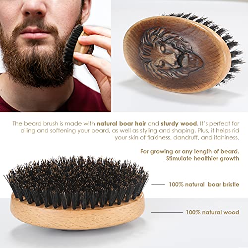 BESTOOL Beard Brush and Comb Set for Men Grooming Beards and Mustaches, Woode...