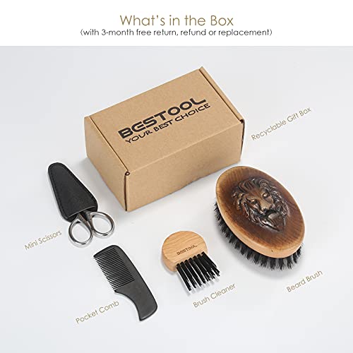 BESTOOL Beard Brush and Comb Set for Men Grooming Beards and Mustaches, Woode...