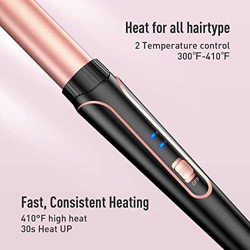 Beach Waver Curling Iron Wand, 5 in 1 Curling Wand Set with 3 Barrel Hair Cri...