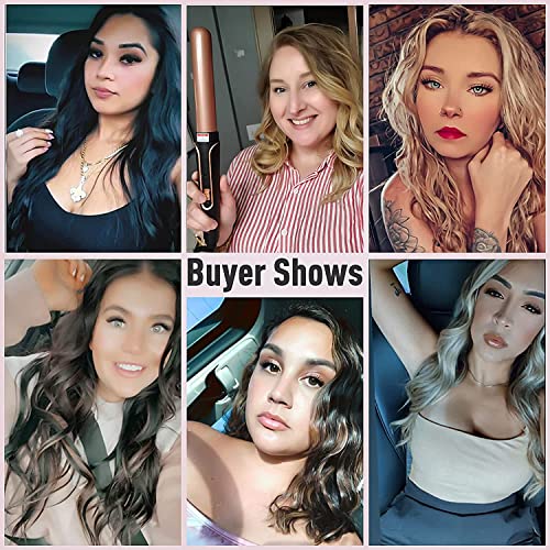 Beach Waver Curling Iron Wand, 5 in 1 Curling Wand Set with 3 Barrel Hair Cri...