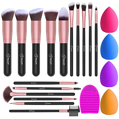 BESTOPE Makeup Brushes 16PCs Makeup Brushes Set with 4PCs Beauty Blender Spon...