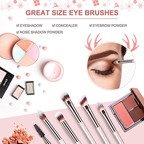 Makeup Brushes Premium Synthetic Foundation - 18 Pcs Eye Makeup Brushes Set P...
