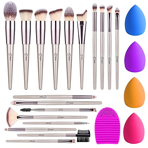 Makeup Brushes Premium Synthetic Foundation - 18 Pcs Eye Makeup Brushes Set P...