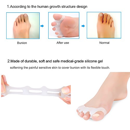 Gel Toe Separator,Bestrice Toe Spacers Rubber Toe Stretchers Used for Sports ...