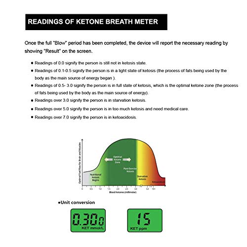 Ketone Meter Breathalyzer, Ketogenic Breath Analyzer for Weight Loss with 10 ...