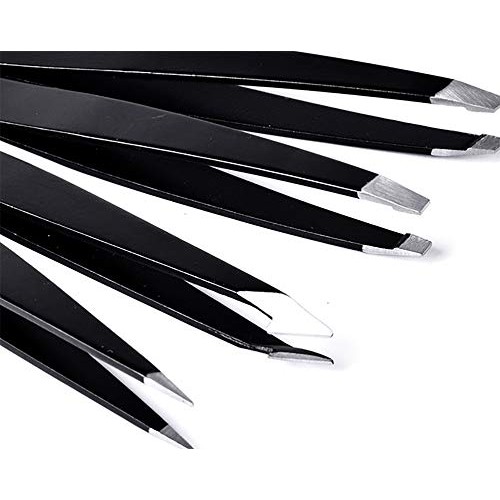 BesYouSel 3Pcs Professional Tweezers Set Stainless Steel Eyebrow Tweezers Kit...