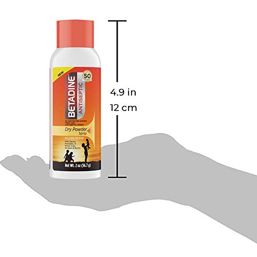 Betadine Antiseptic Dry Powder Spray, No Mess, No Drip, No Sting Promise, 5% ...