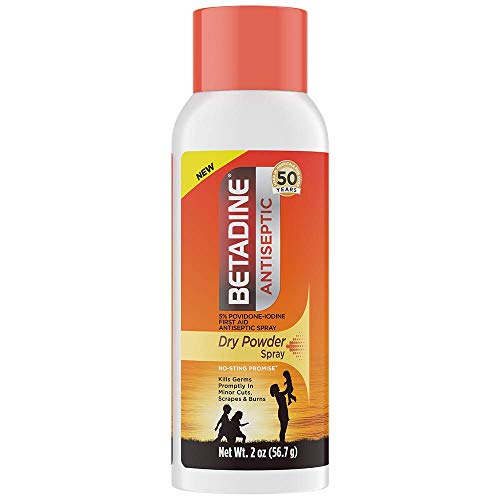 Betadine Antiseptic Dry Powder Spray, No Mess, No Drip, No Sting Promise, 5% ...