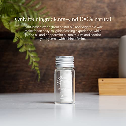 Better & Better Natural Floss in Refillable Glass Jar | Vegan 100% Plant-Base...