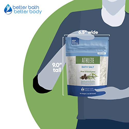 Athlete Bath Salt 32 Ounces Epsom Salt with Natural Lavender, Pine, Peppermin...