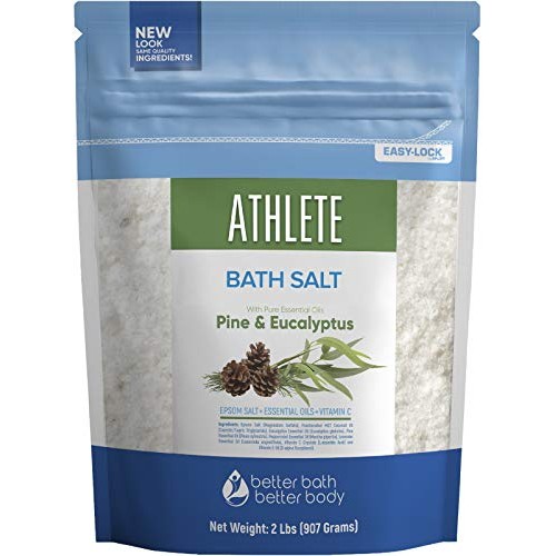 Athlete Bath Salt 32 Ounces Epsom Salt with Natural Lavender, Pine, Peppermin...