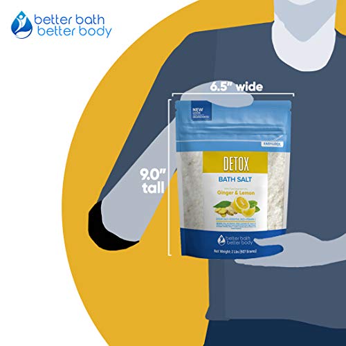 Detox Bath Salt 32 Ounces Epsom Salt with Natural Ginger and Lemon Essential ...