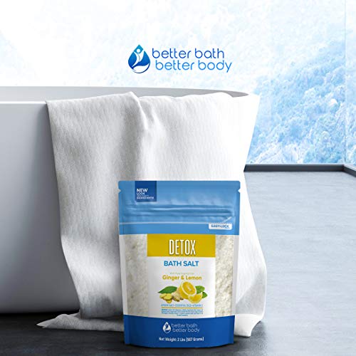 Detox Bath Salt 32 Ounces Epsom Salt with Natural Ginger and Lemon Essential ...