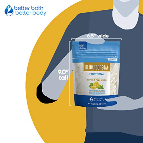 Detox Foot Soak 32 Ounces Epsom Salt with Natural Lemon, Peppermint, Lavender...