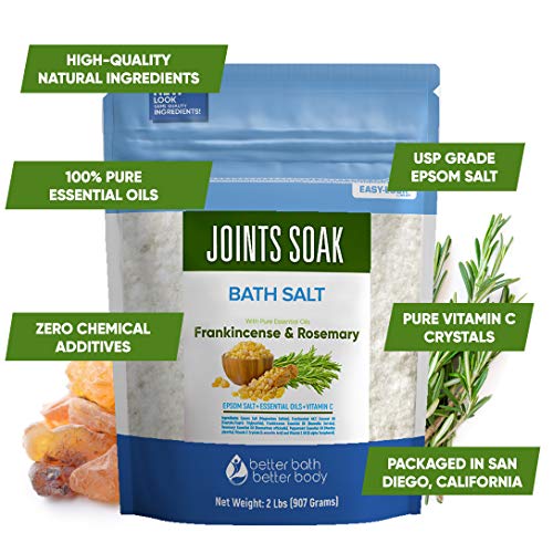 Joints Soak Bath Salt 32 Ounces Epsom Salt with Natural Rosemary, Frankincens...