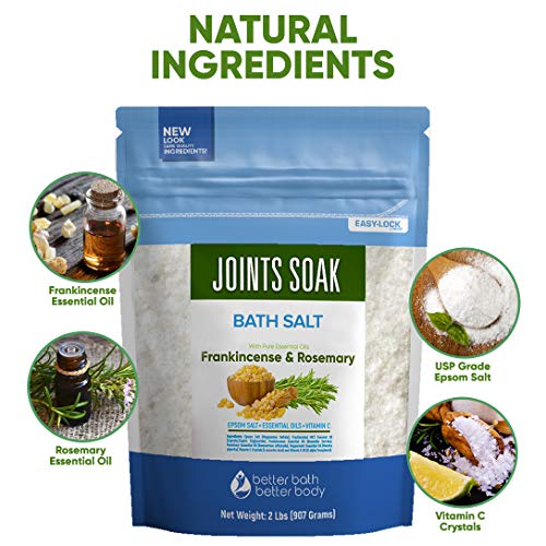 Joints Soak Bath Salt 32 Ounces Epsom Salt with Natural Rosemary, Frankincens...