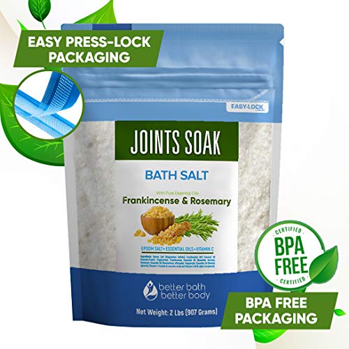 Joints Soak Bath Salt 32 Ounces Epsom Salt with Natural Rosemary, Frankincens...