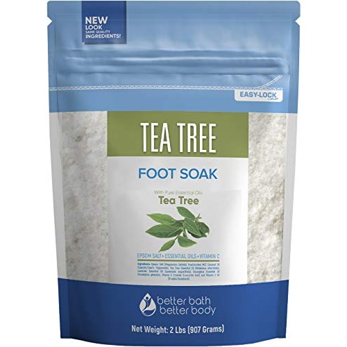 Tea Tree Foot Soak 32 Ounces Epsom Salt with Natural Tea Tree, Lavender and E...