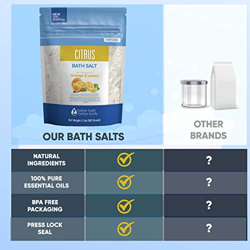 Tranquility Bath Salt 32 Ounces Epsom Salt with Natural Geranium, Chamomile, ...