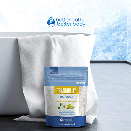 Tranquility Bath Salt 32 Ounces Epsom Salt with Natural Geranium, Chamomile, ...