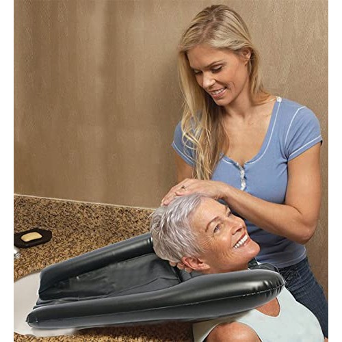 Inflatable Hair Washing Tray for Sink at Home, Portable Shampoo Basin, Inflat...