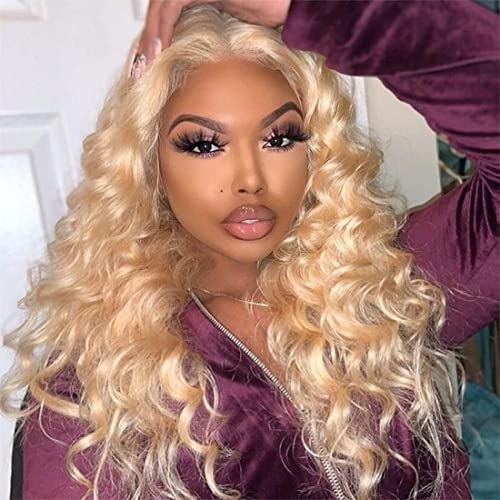 Bettermood 613 Blonde Lace Front Wigs Human Hair 13x4 Loose Deep Wave 613 Lac...